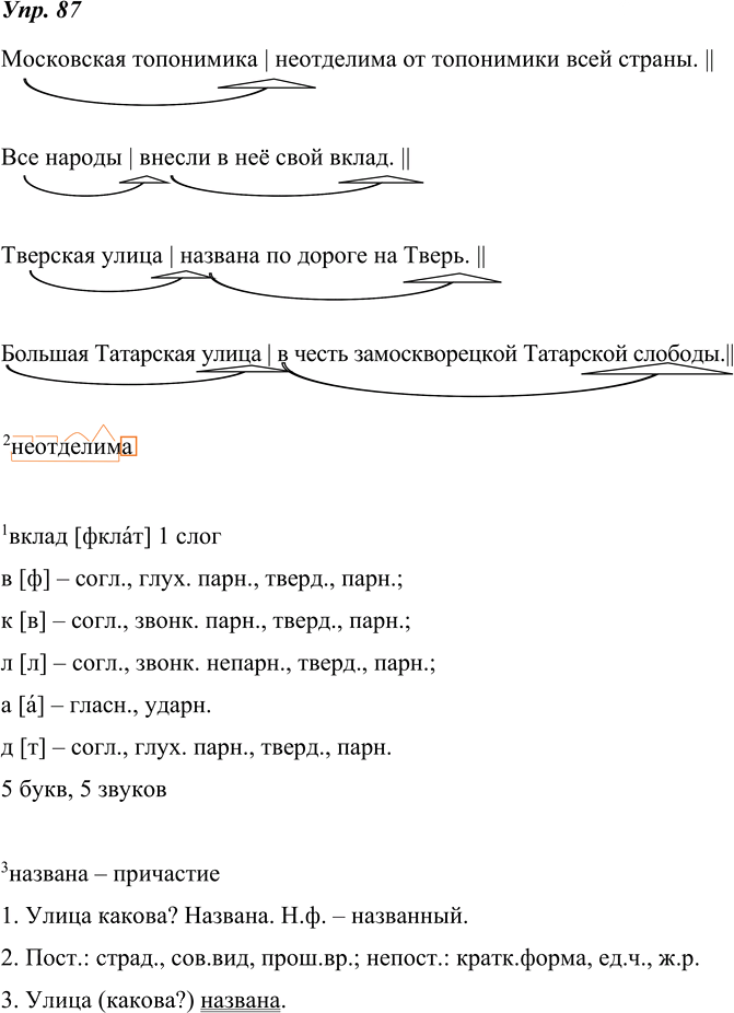 Иллюстрация к решению «ГДЗ по Русскому языку 8 Класс Номер 87 Ладыженская, Тростенцова - Подробные Ответы», 1
